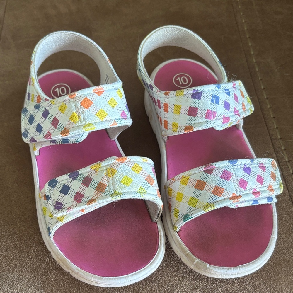 Cat & Jack Colorful Checkered Kids Sandals - Picture 2 of 6